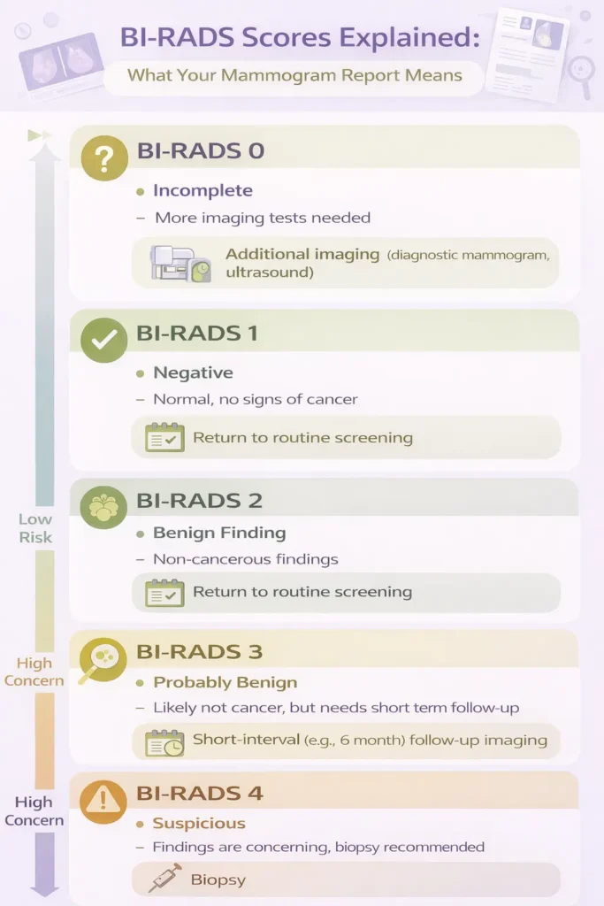 mammogram results explained what bi-rads scores mean